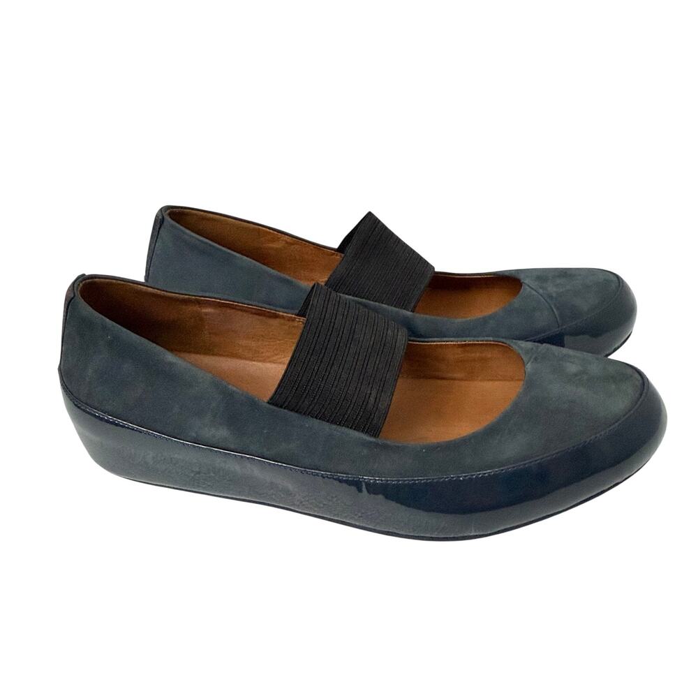 FitFlop Due Mary Jane Shoes Womens Size 11 Slate Blue Comfort 43